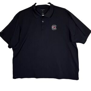 Antigua Men's Polo Shirt 2XL Black – Golf/Performance Short Sleeve Collared